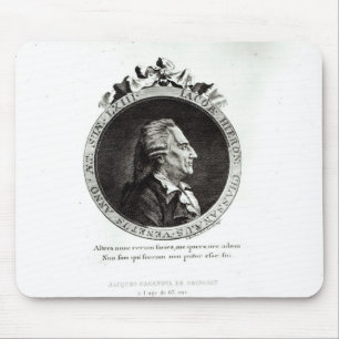 Mousepad Retrato de Giacomo Casanova, idade 63 do medalhão