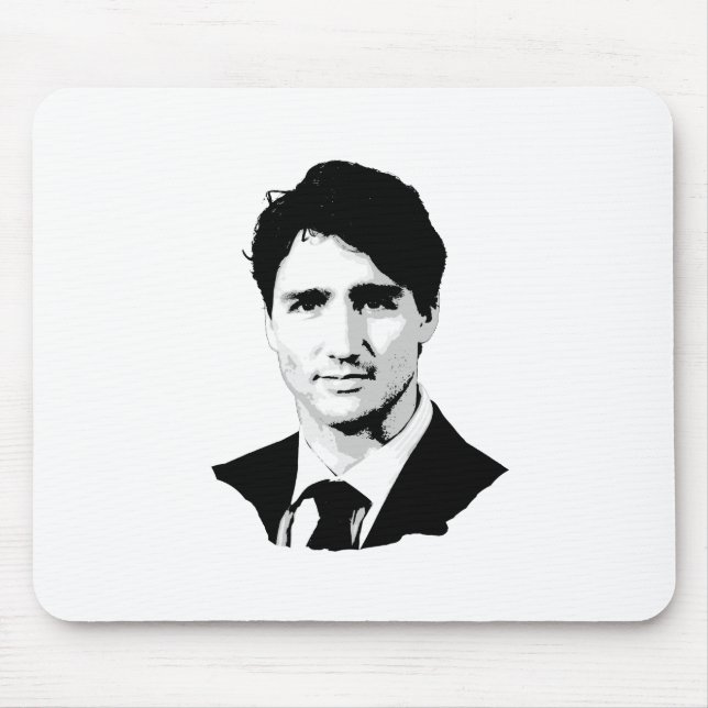 Mousepad Retrato de Justin Trudeau (Frente)
