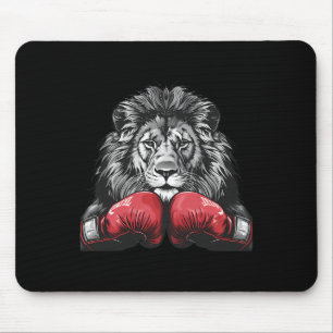 Mousepad Retrato de Leão de Boxe Motivo Vida Selvagem Kickb