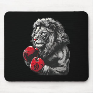Mousepad Retrato de Leão de Boxe Motivo Vida Selvagem Kickb