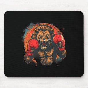 Mousepad Retrato de Leão de Boxe Motivo Vida Selvagem Kickb