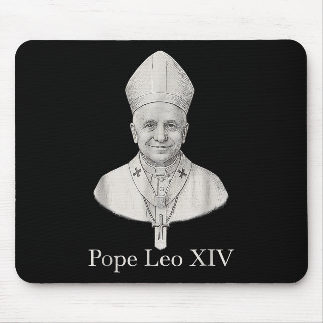 Mousepad Retrato de Leo Xiv, Papa deus abençoe (Frente)