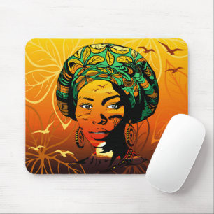 Mousepad Retrato de Mulher Africana com Sunset
