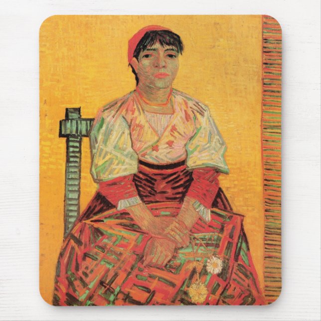 Mousepad Retrato de Mulher Italiana por Vincent van Gogh (Frente)