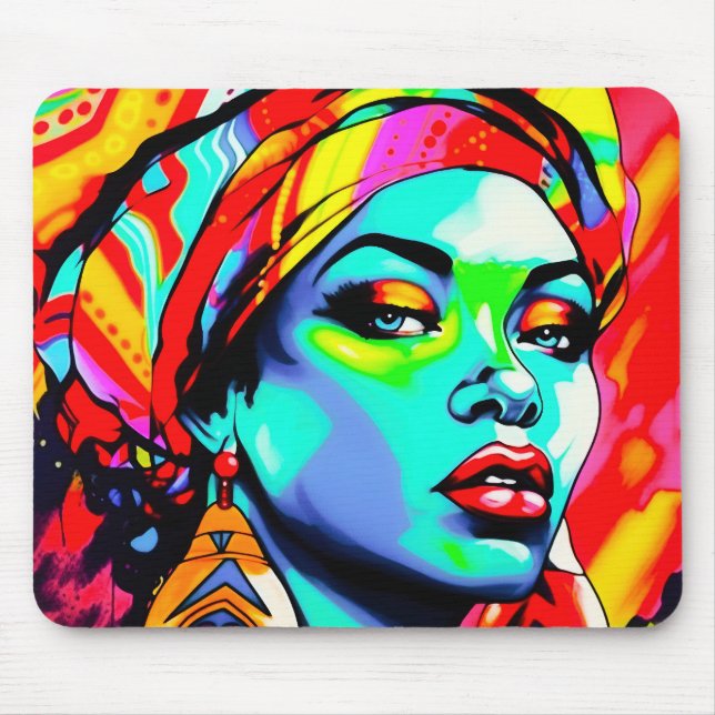 Mousepad Retrato de pop Art (Frente)