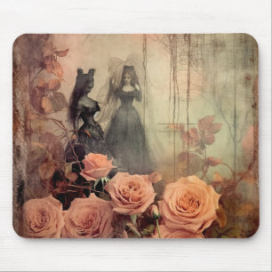 Mousepad Retrato de Rosa Vitoriana Gótica Escura