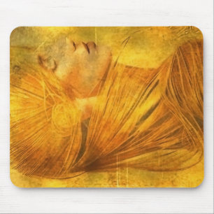 Mousepad Retrato de senhora em tons de ouro