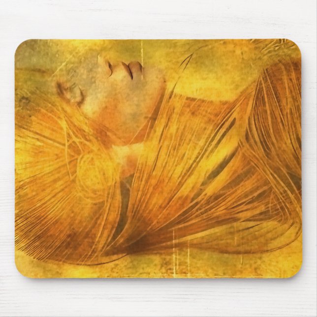 Mousepad Retrato de senhora em tons de ouro (Frente)