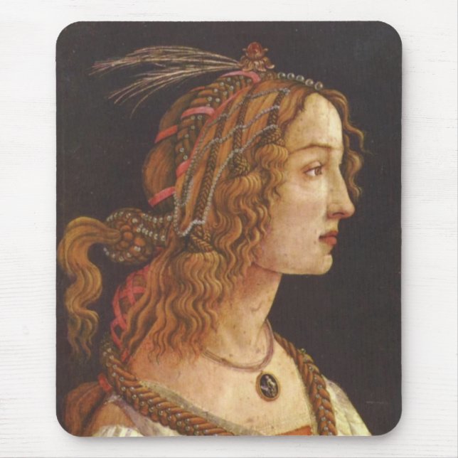 Mousepad Retrato de Simonetta nova Vespucci (Frente)