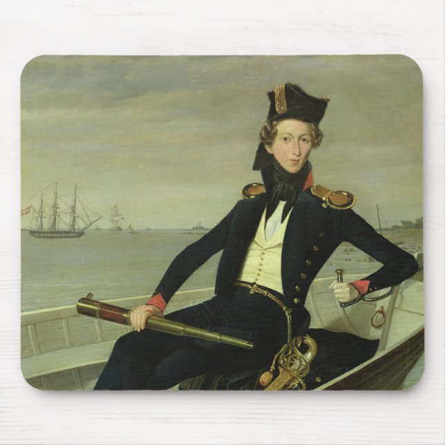 Mousepad Retrato de um oficial naval dinamarquês novo, 1841 (Frente)