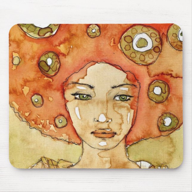 Mousepad Retrato de uma menina bonita (Frente)