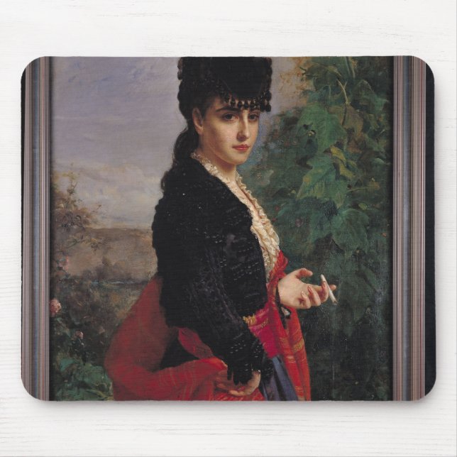 Mousepad Retrato de uma mulher espanhola (Frente)