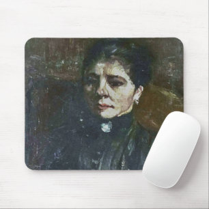 Mousepad Retrato de uma mulher sentada numa pintura Van Gog