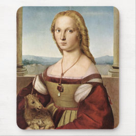 Mousepad Retrato de uma Senhora com um Unicórnio (por Rapha