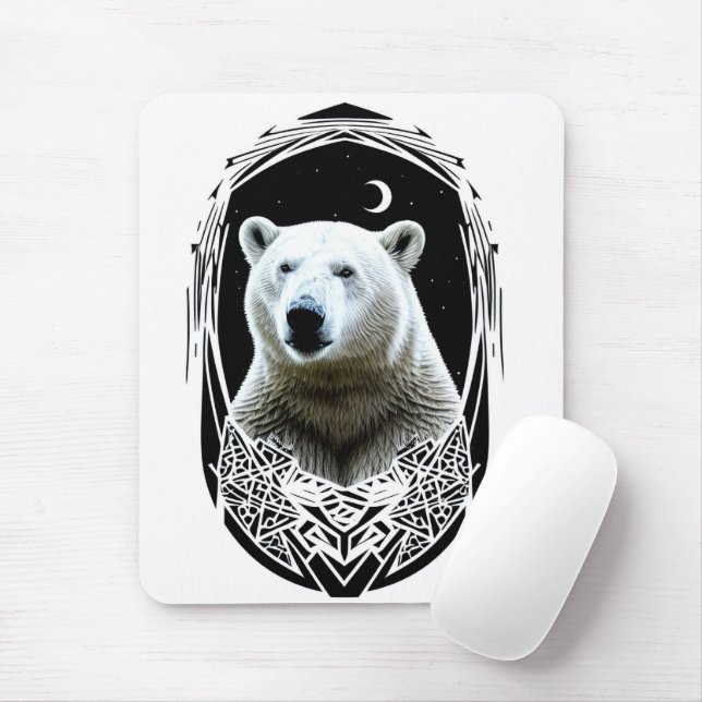 Mousepad Retrato de urso polar (Com mouse)