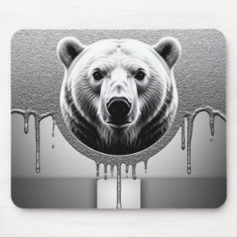Mousepad Retrato de Urso Polar com Efeito de Gotejamento Me