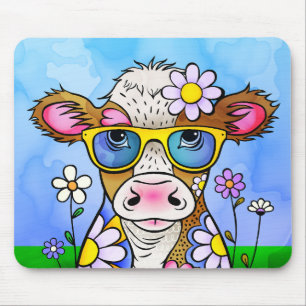Mousepad Retrato de Vaca Doodle