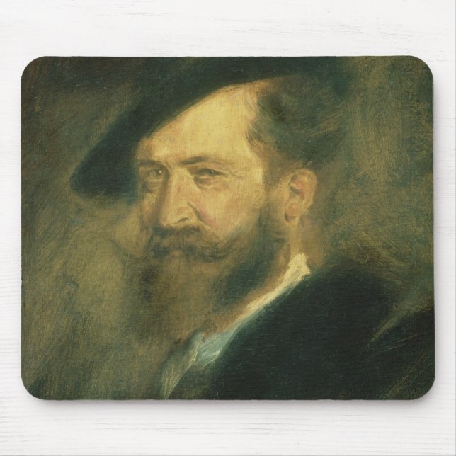 Mousepad Retrato do artista Wilhelm Busch, c.1878 (Frente)