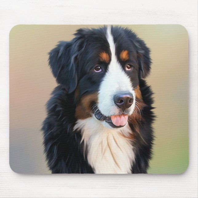 Mousepad Retrato do cão de montanha de Bernese (Frente)