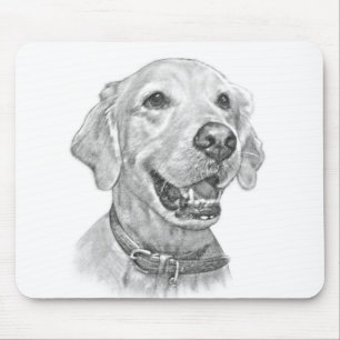 Mousepad Retrato do golden retriever