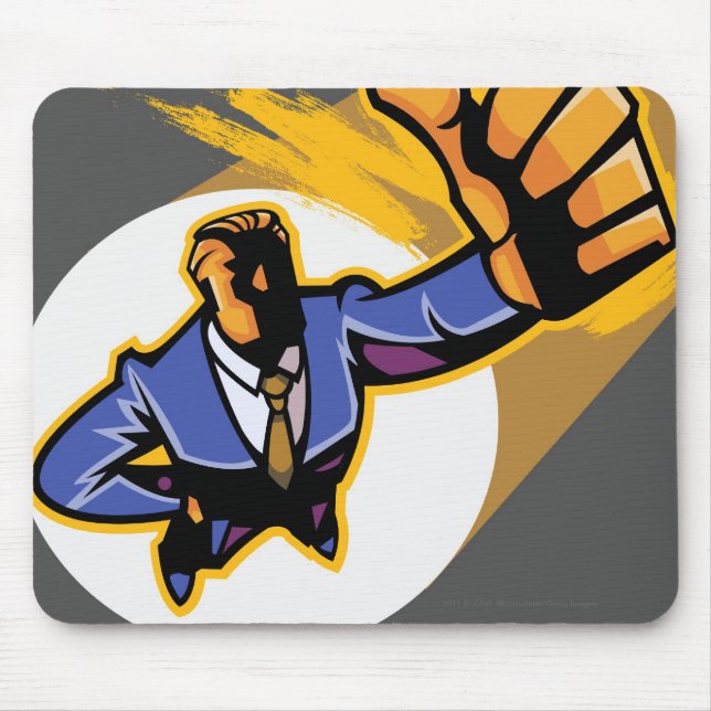 Mousepad Retrato do homem novo que mostra os polegares (Frente)