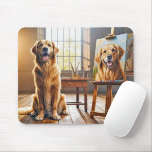 Mousepad Retrato do ouro Retriever na Canvas