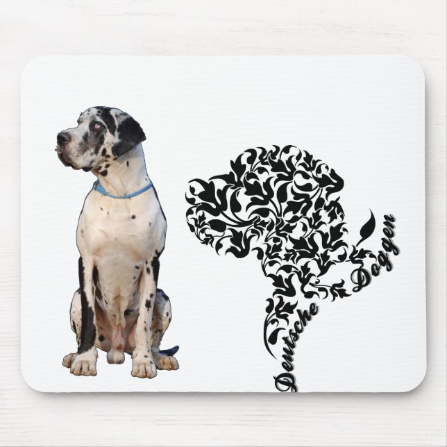 Mousepad Retrato Fantasioso do Grande Danês (Frente)