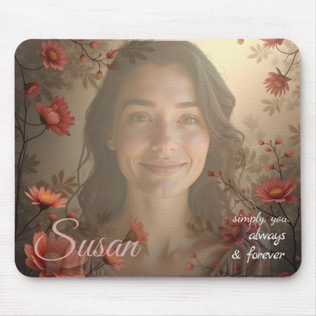 Mousepad Retrato Personalizado para Ela – Presente de Foto  (Frente)