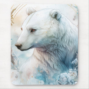 Mousepad Retrato Polar Retrato Animal Pintando Neve Selvage