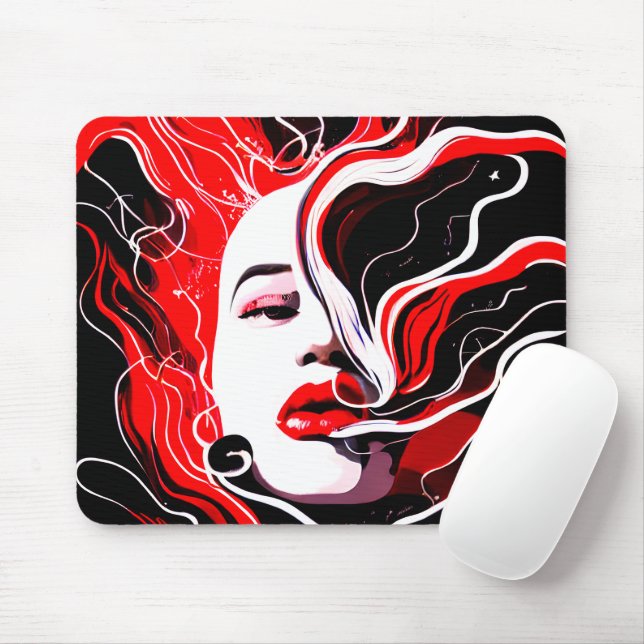 Mousepad Retrato surreal da abstrato (Com mouse)