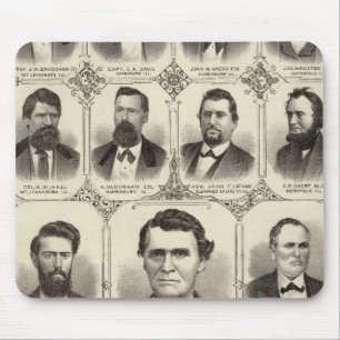 Mousepad Retratos de John C Hall e Prof JW Bradshaw