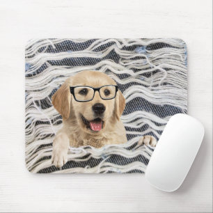 Mousepad Retriever De ouro Com Óculos
