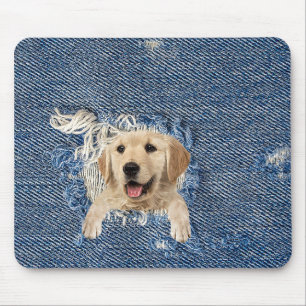 Mousepad Retriever de ouro no Buraco Denim