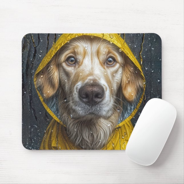 Mousepad Retriever de ouro olhando para fora de uma janela  (Com mouse)