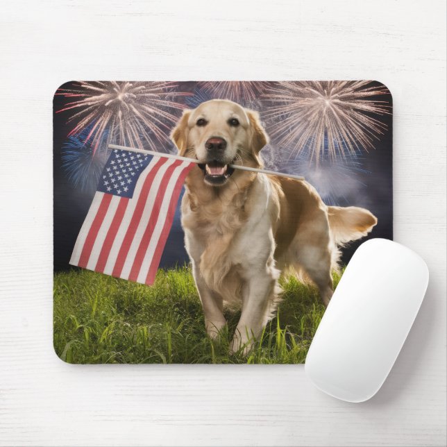 Mousepad Retriever de Ouro Patriótico (Com mouse)
