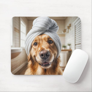 Mousepad Retriever de ouro Vestindo uma toalha turbana