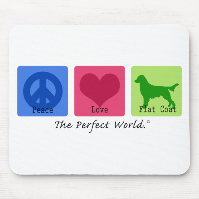 Mousepad Retriever do casaco liso do amor da paz (Frente)