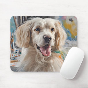 Mousepad Retriever ouro Com Manchas De Tinta