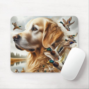 Mousepad Retriever ouro Com Patos Alardes