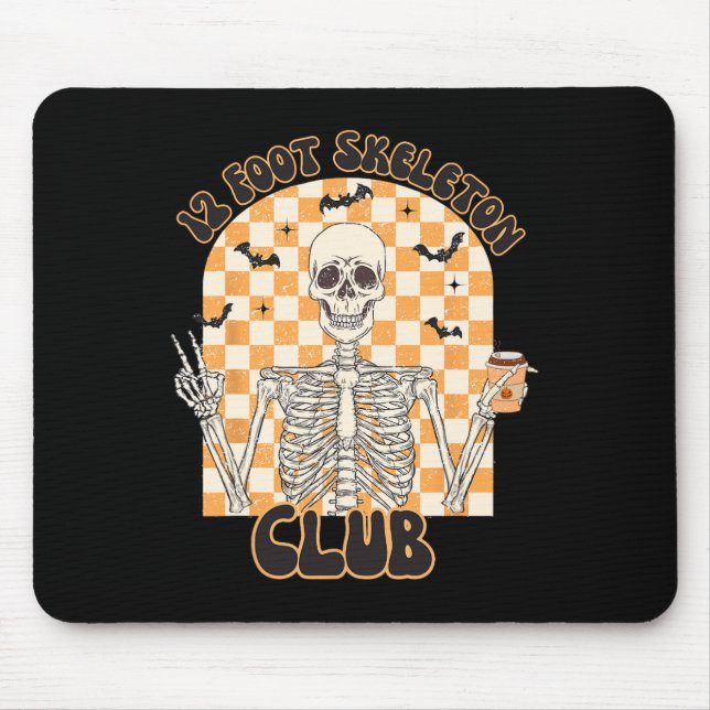 Mousepad Retro 12 Foot Skeleton Club Halloween Kids Trick O (Frente)