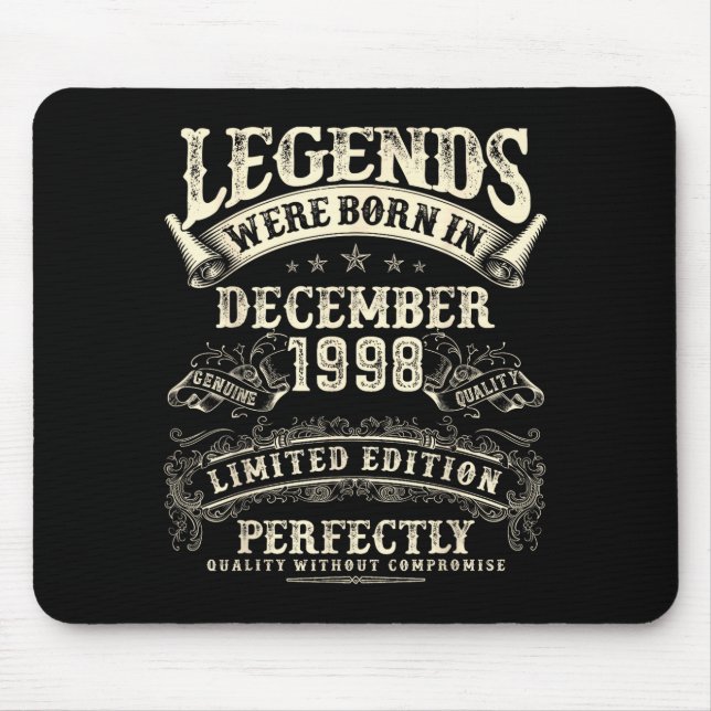 Mousepad Retro 27th Birthday For Men 27 Year Old December 1 (Frente)