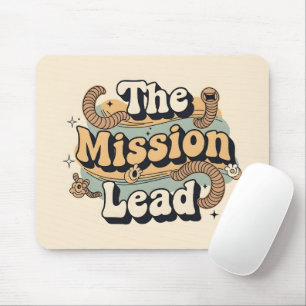 Mousepad Retro 70s A Liderança da Missão Tipografia Vintage