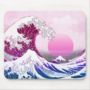 Mousepad Retro 80s Vaporwave Great Wave