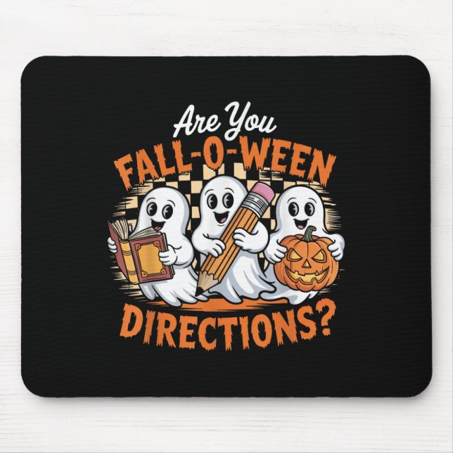 Mousepad Retro Are You Fall O Ween Directions Ghost Hallowe (Frente)