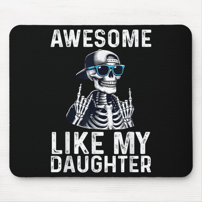 Mousepad Retro Awesome Like My Daughter Funny Dad Parents D (Frente)