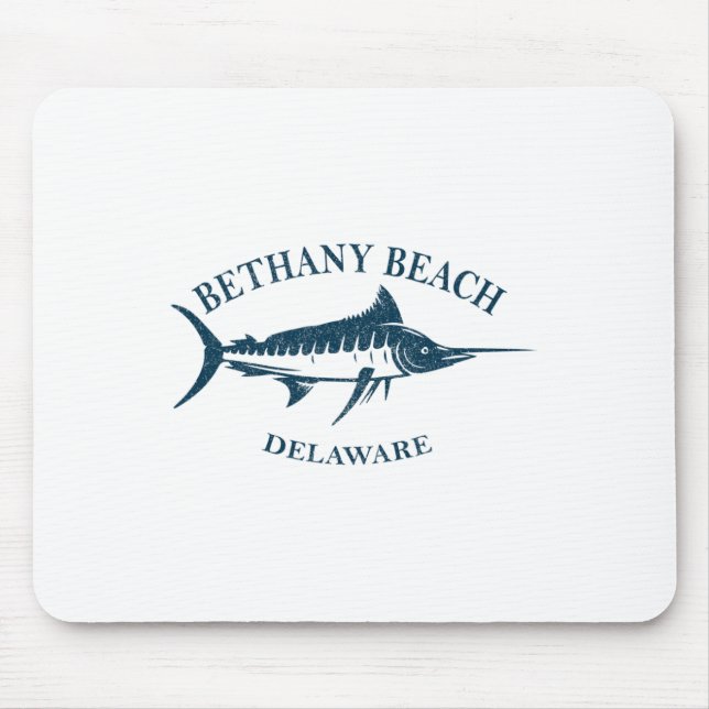 Mousepad Retro Bethany Beach Delaware Vintage Pesca Boati (Frente)