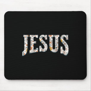 Mousepad Retro Boho Flor Silvestre Jesus Deus Fé Religioso