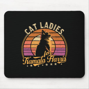 Mousepad Retro Cat Lady Está Votando Kamala Harris 2024