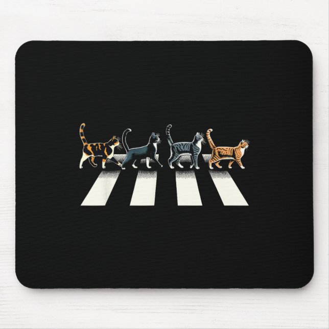 Mousepad Retro Cat Rock And Roll Music Gift Men (Frente)
