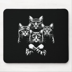 Mousepad Retro Cat Rock Music Concert Bandas Homens Criança